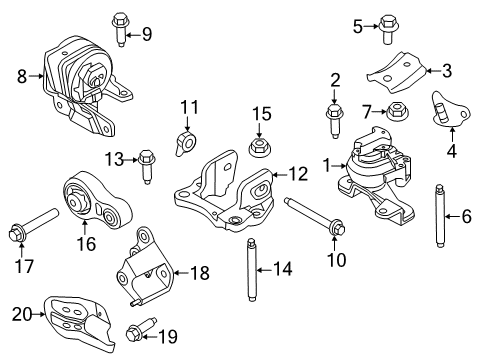 2012 Lincoln MKX Engine & Trans Mounting Diagram
