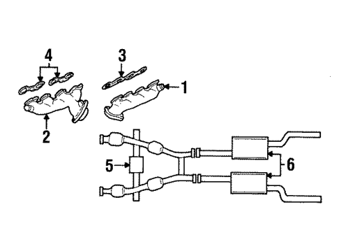 1998 Ford Mustang Catalytic Converter Diagram for F6ZZ-5F250-UA