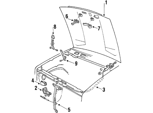 1984 Ford F-350 Support Rod, Driver Side Diagram for F4TZ-16826-B