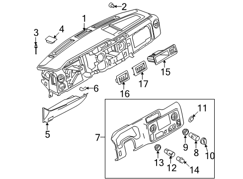 2013 Ford E-250 Instrument Panel Components Diagram
