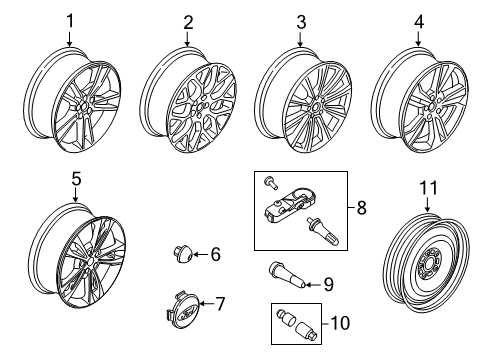 2014 Ford Fusion Wheels & Trim Diagram