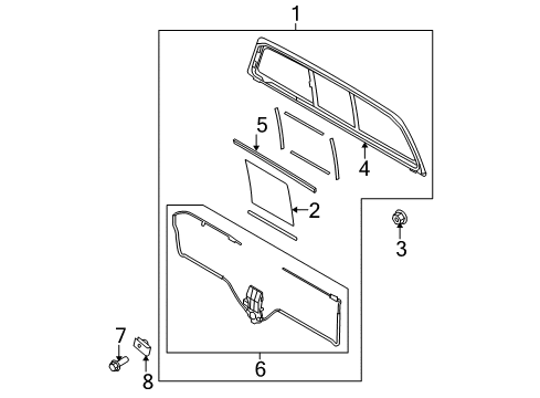 2013 Ford F-150 Back Glass Diagram