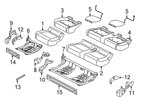 2022 Ford F-150 Rear Seat Components Diagram