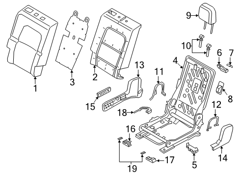 2021 Lincoln Corsair Rear Seat Components Diagram