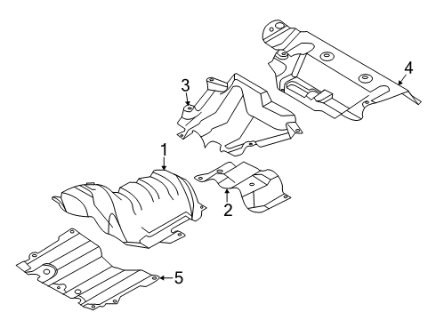2021 Ford Escape Heat Shield, Front Center Diagram for LX6Z-7811435-E