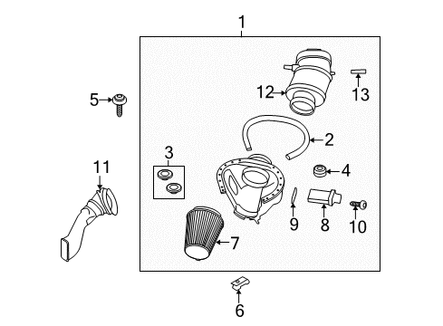 2010 Ford Mustang Air Cleaner Assembly Diagram for AR3Z-9A600-B