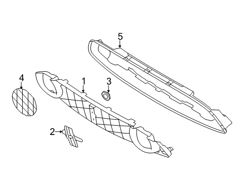 2013 Ford Mustang Grille & Components Diagram 1 - Thumbnail