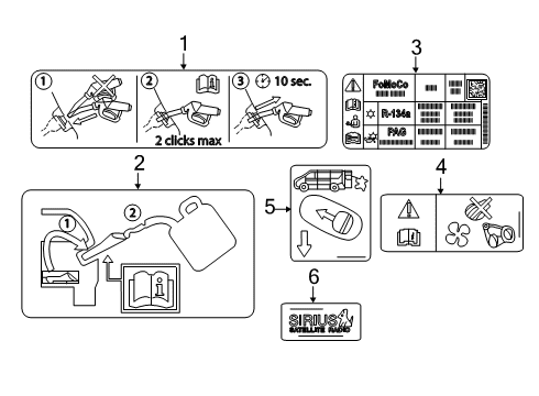 2021 Ford Transit Connect Information Labels Diagram