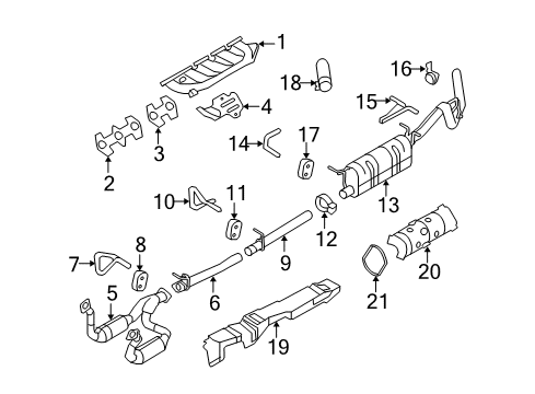 2009 Ford F-250 Super Duty Exhaust Components Diagram