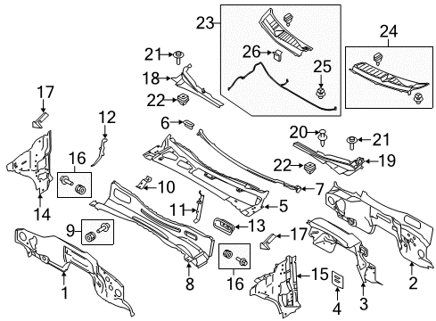 2019 Ford F-150 Cab Cowl Diagram