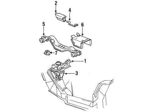 1991 Ford Mustang Support Assembly Diagram for E6ZZ-6A023-B