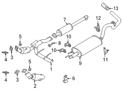 2022 Ford F-150 Exhaust Components Diagram