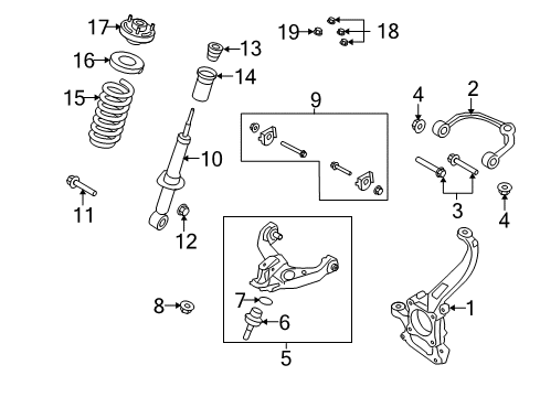 2011 Ford F-150 Lower Control Arm Bolt, Front Upper Diagram for -W500569-S439
