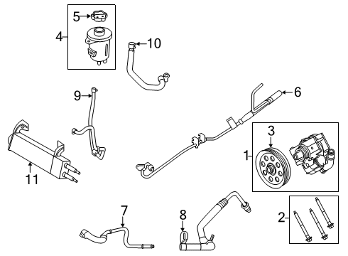 2018 Ford F-250 Super Duty P/S Pump & Hoses, Steering Gear & Linkage Diagram
