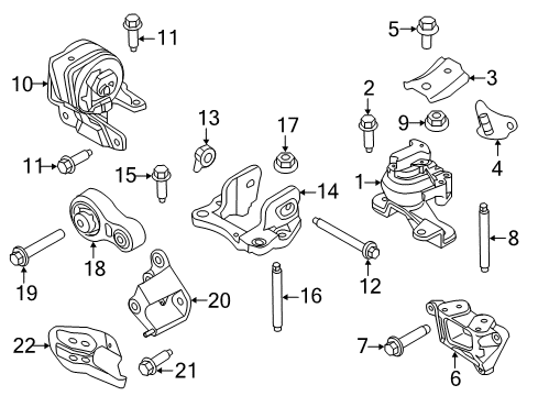 2013 Ford Edge Engine & Trans Mounting Diagram