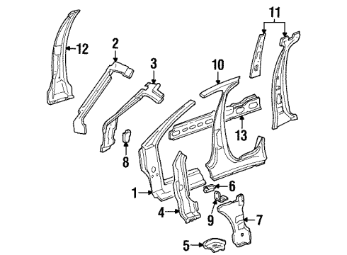 1997 Mercury Sable Mount Bracket, Driver Side Diagram for F6DZ-5402723-A