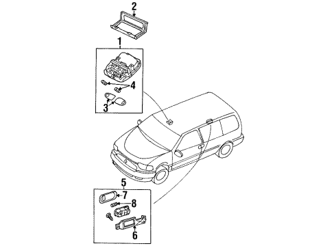 2002 Mercury Villager Map Lamp Assembly Diagram for 1F5Z-13776-AAA