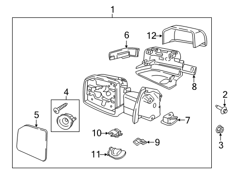 2019 Ford F-150 Outside Mirrors Diagram