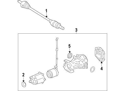 2012 Lincoln MKT Rear Axle, Axle Shafts & Joints, Differential, Drive Axles, Propeller Shaft Diagram