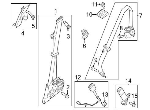 2023 Ford F-250 Super Duty Front Seat Belts Diagram 3 - Thumbnail