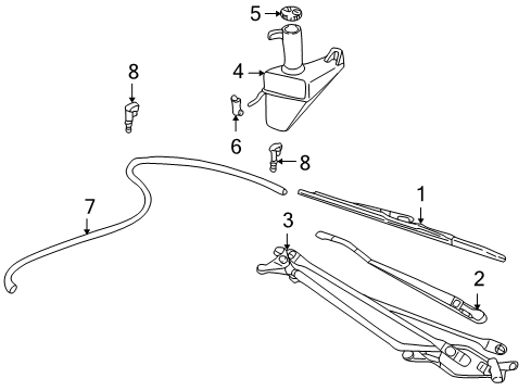 2004 Ford Excursion Windshield - Wiper & Washer Components Diagram