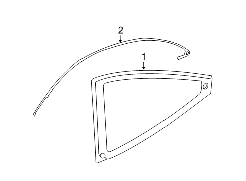 2008 Mercury Sable Quarter Panel - Glass & Hardware Diagram