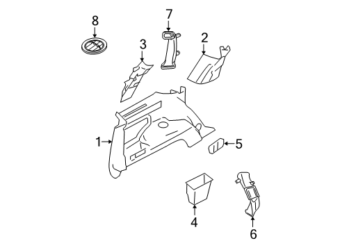 2010 Ford Explorer Interior Trim - Quarter Panels Diagram