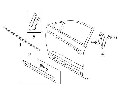2016 Lincoln MKC Exterior Trim - Front Door Diagram