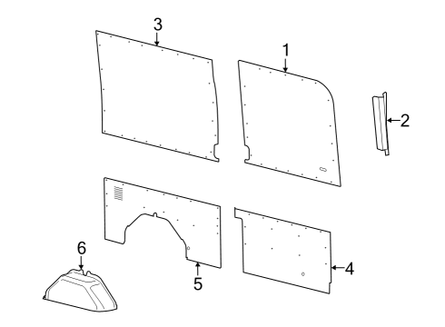 2022 Ford E-Transit Interior Trim - Side Panel Diagram 1 - Thumbnail