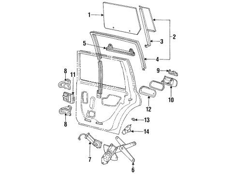 1993 Lincoln Continental Door & Components Diagram