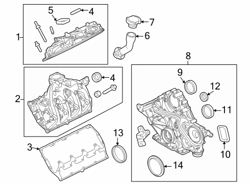 2023 Ford F-250 Super Duty Valve & Timing Covers Diagram