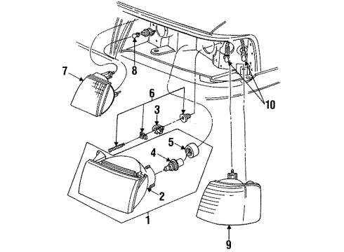 1993 Lincoln Continental Bulbs Diagram