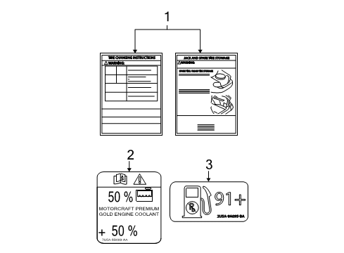 2008 Mercury Milan Information Labels Diagram
