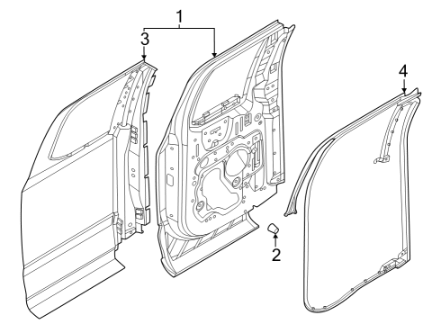 2023 Ford F-250 Super Duty Door & Components Diagram