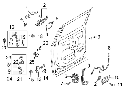 2022 Ford F-150 Lock & Hardware Diagram