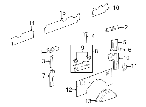 2022 Ford E-Transit Interior Trim - Side Panel Diagram 8 - Thumbnail