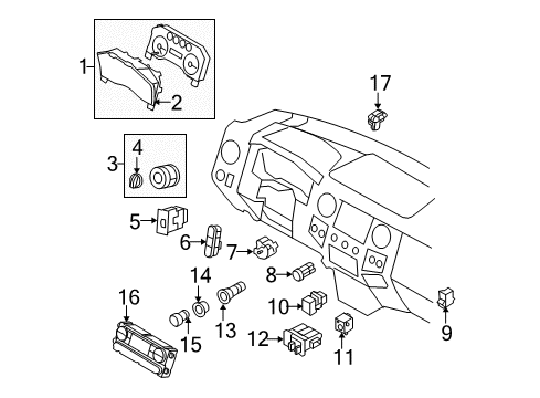 2009 Ford F-250 Super Duty A/C & Heater Control Units Diagram