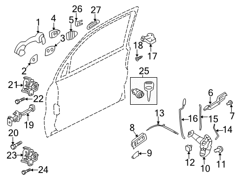 2011 Ford Escape Handle, Inside, Camel, Front Upper Inner Driver Side Diagram for 8L8Z-7822601-AB
