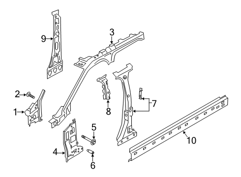2022 Lincoln Aviator Suspension Crossmember Mount Bolt Diagram for -W719480-S439