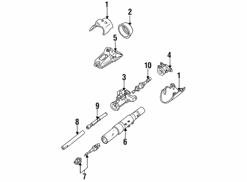 1989 Ford Ranger Steering Column & Shroud, Switches & Levers Diagram 2 - Thumbnail
