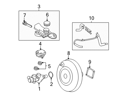 2007 Lincoln MKZ Master Cylinder Diagram for 9E5Z-2140-C