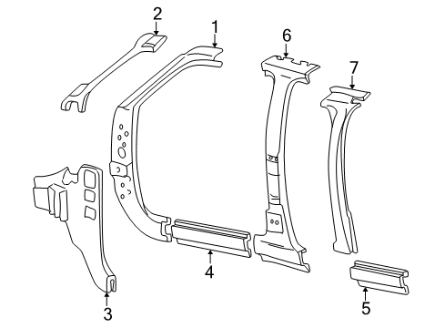 2004 Ford Excursion Center Pillar, Hinge Pillar, Rocker Diagram