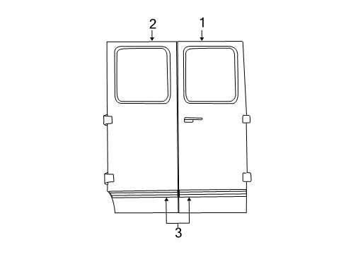 1992 Ford E-150 Econoline Side Loading Door - Door & Components Diagram