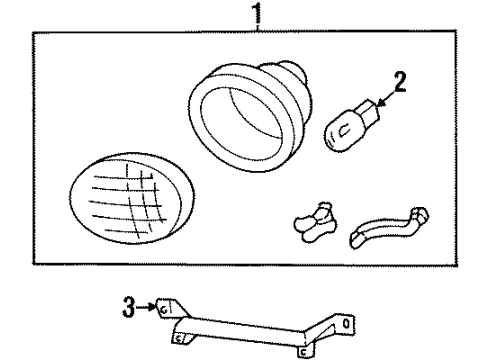 1998 Ford Contour Fog Lamp Assembly, Front Diagram for F8RZ15200AA