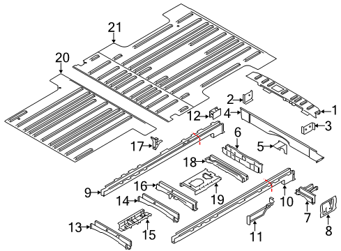2017 Ford Transit-150 Rear Floor & Rails Diagram