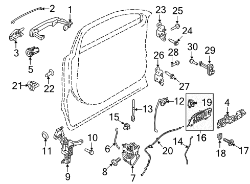 2011 Lincoln MKT Lock Switch, Front Center Diagram for 8A5Z-14028-AA