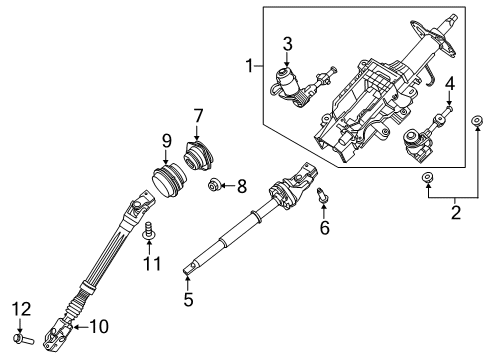 2023 Lincoln Aviator Steering Column Diagram for L1MZ-3C529-E