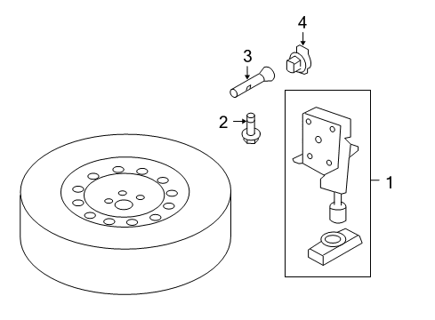 2008 Ford F-150 Carrier & Components - Spare Tire Diagram