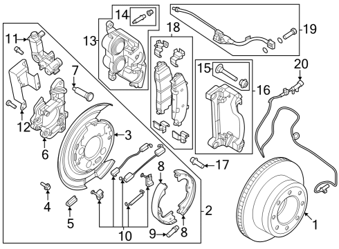 2023 Ford F-250 Super Duty Brake Components Diagram