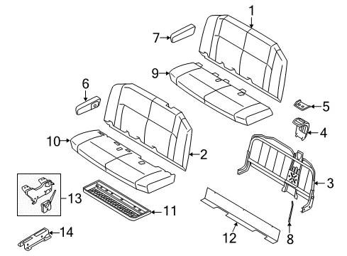 2013 Ford E-250 Second Row Seats Diagram